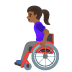 👩🏾‍🦽 woman in manual wheelchair: medium-dark skin tone display on Google